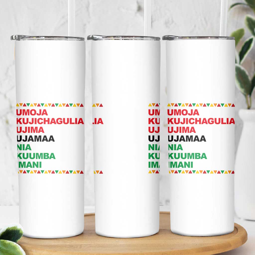7 Principles Of Kwanzaa Skinny Tumbler African American Holiday Gift - Wonder Print Shop