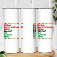 7 Principles Of Kwanzaa Skinny Tumbler African American Holiday Gift - Wonder Print Shop