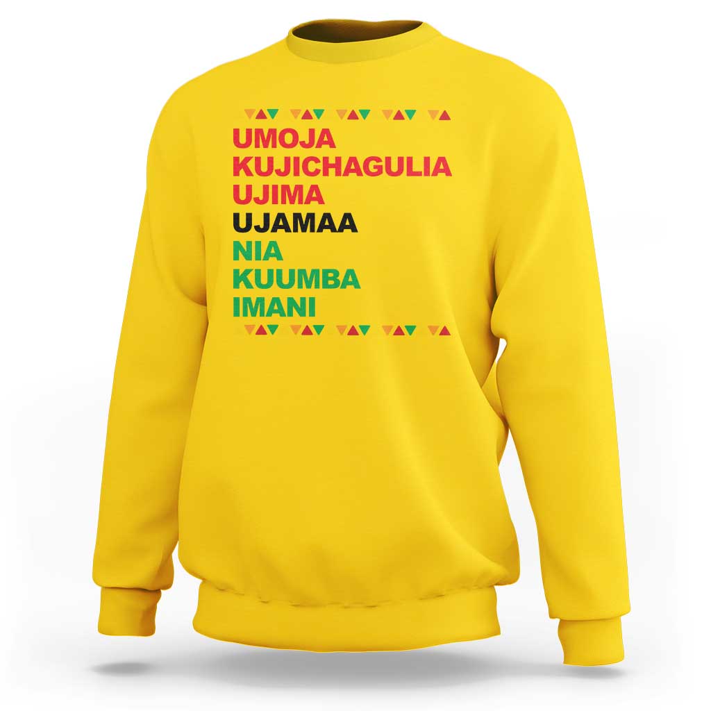 7 Principles Of Kwanzaa Sweatshirt African American Holiday Gift - Wonder Print Shop