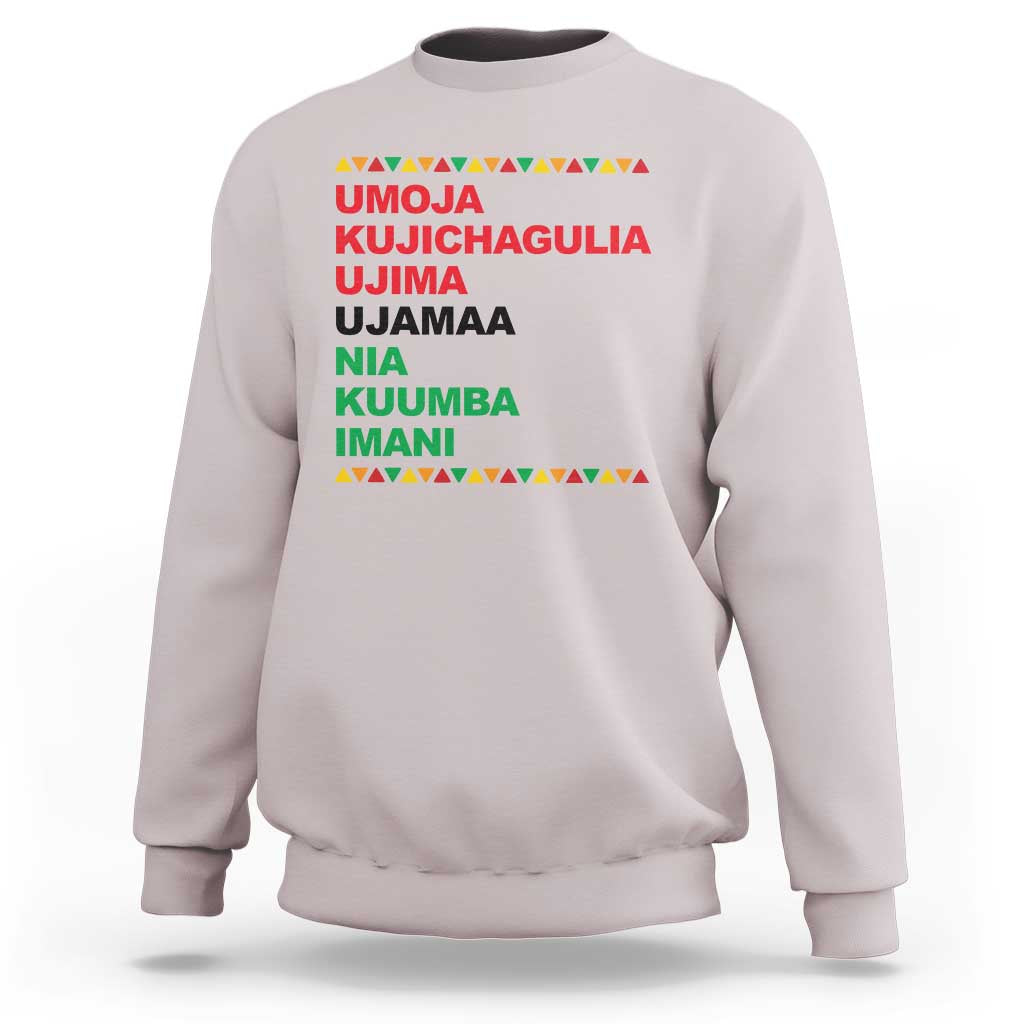 7 Principles Of Kwanzaa Sweatshirt African American Holiday Gift - Wonder Print Shop