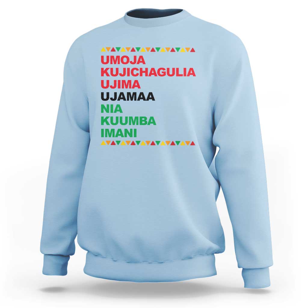 7 Principles Of Kwanzaa Sweatshirt African American Holiday Gift - Wonder Print Shop