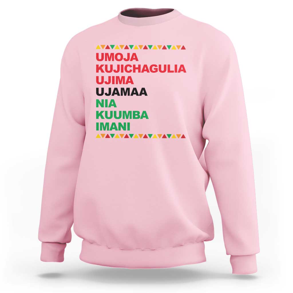 7 Principles Of Kwanzaa Sweatshirt African American Holiday Gift - Wonder Print Shop