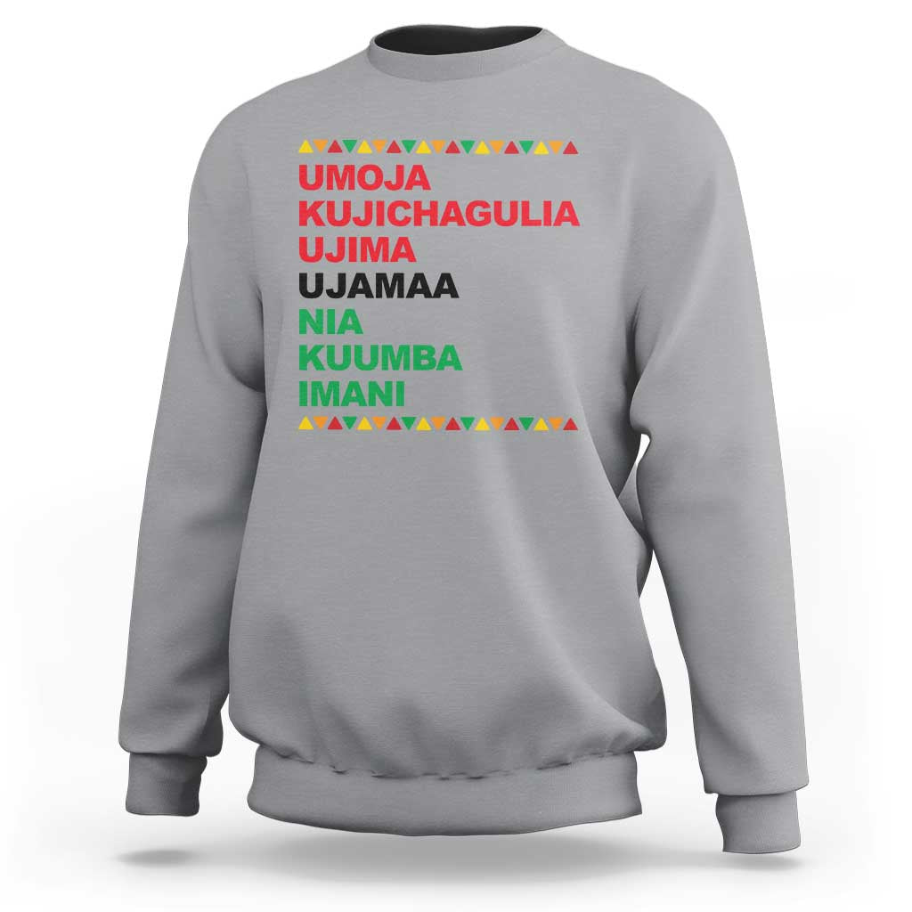 7 Principles Of Kwanzaa Sweatshirt African American Holiday Gift - Wonder Print Shop