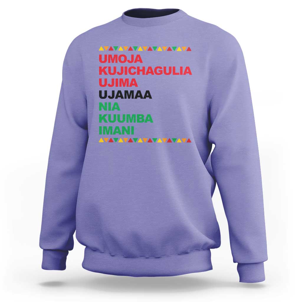 7 Principles Of Kwanzaa Sweatshirt African American Holiday Gift - Wonder Print Shop