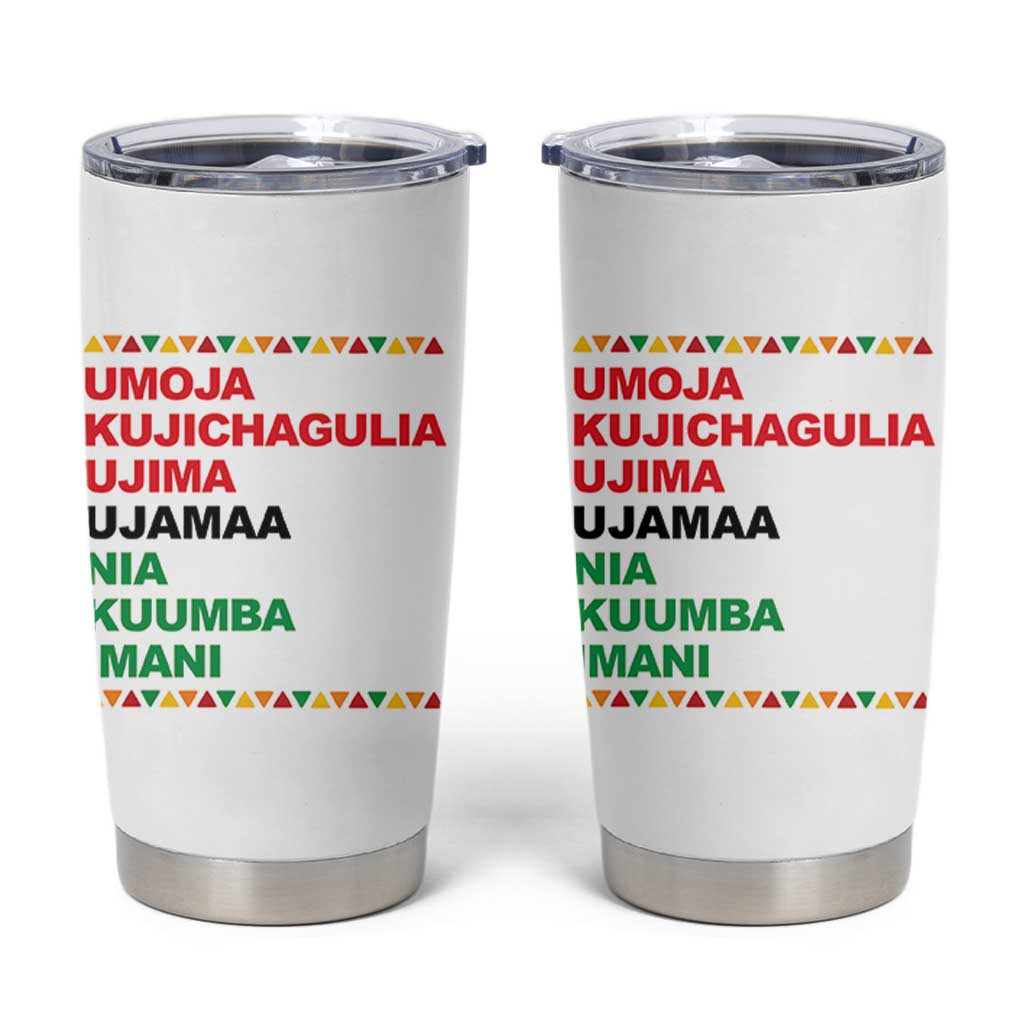 7 Principles Of Kwanzaa Tumbler Cup African American Holiday Gift - Wonder Print Shop