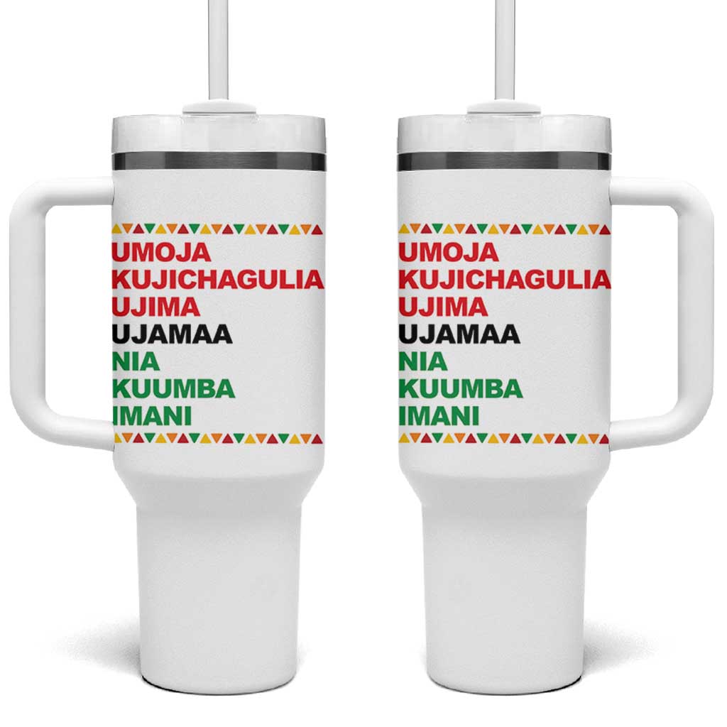 7 Principles Of Kwanzaa Tumbler With Handle African American Holiday Gift - Wonder Print Shop