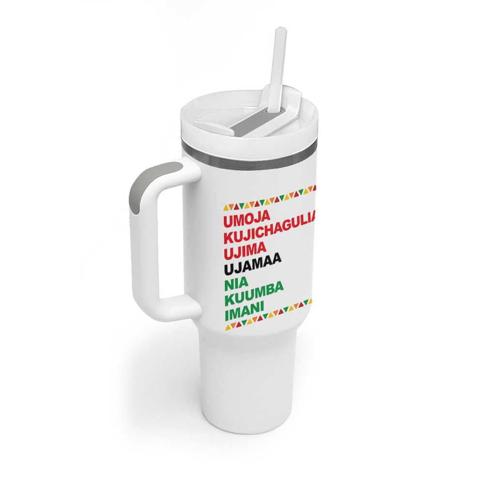7 Principles Of Kwanzaa Tumbler With Handle African American Holiday Gift - Wonder Print Shop