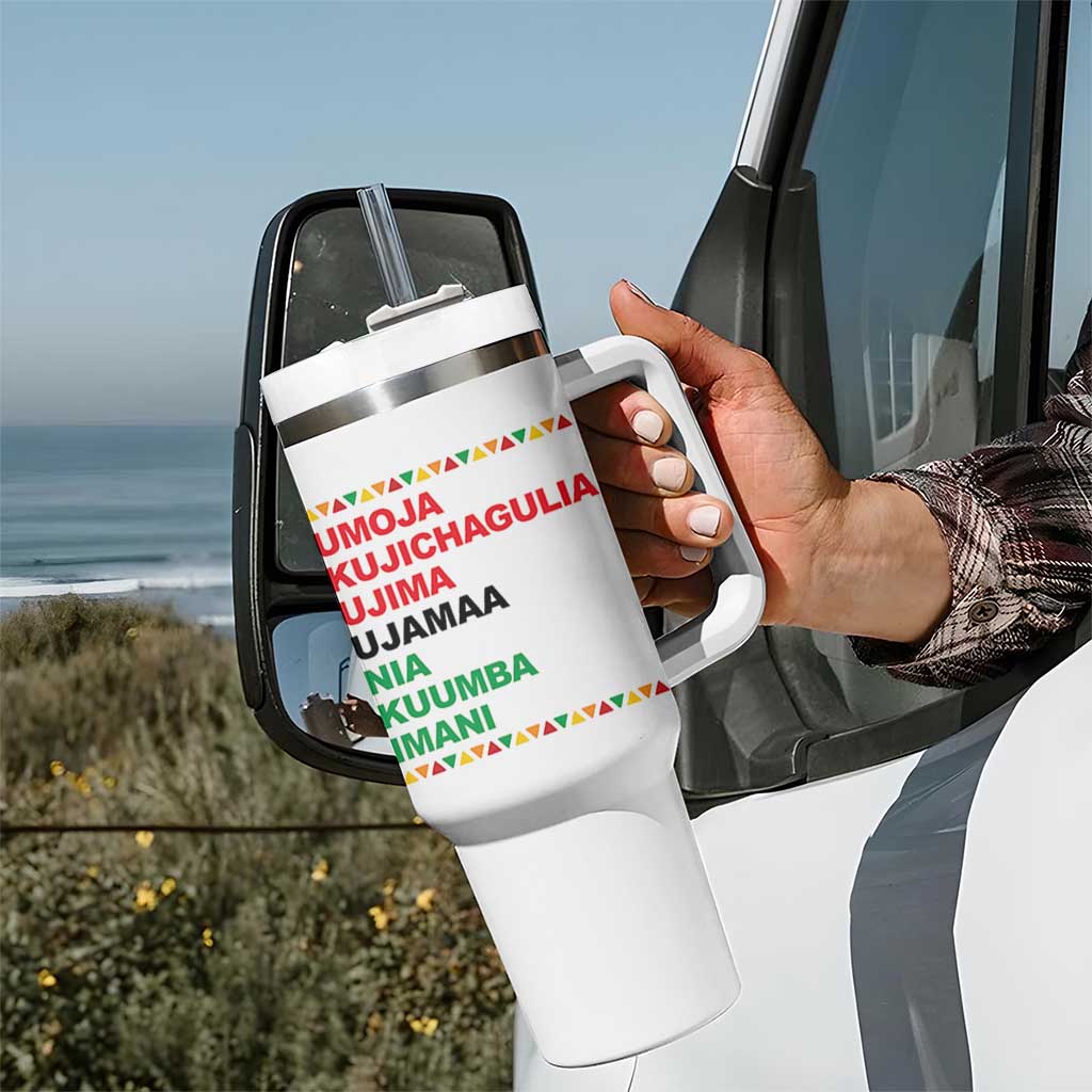 7 Principles Of Kwanzaa Tumbler With Handle African American Holiday Gift - Wonder Print Shop