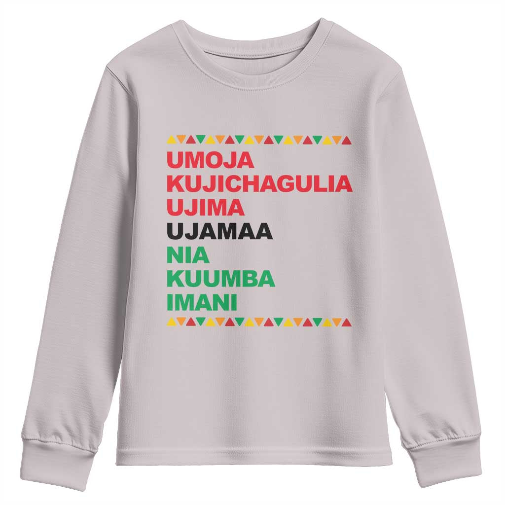 7 Principles Of Kwanzaa Youth Sweatshirt African American Holiday Gift - Wonder Print Shop
