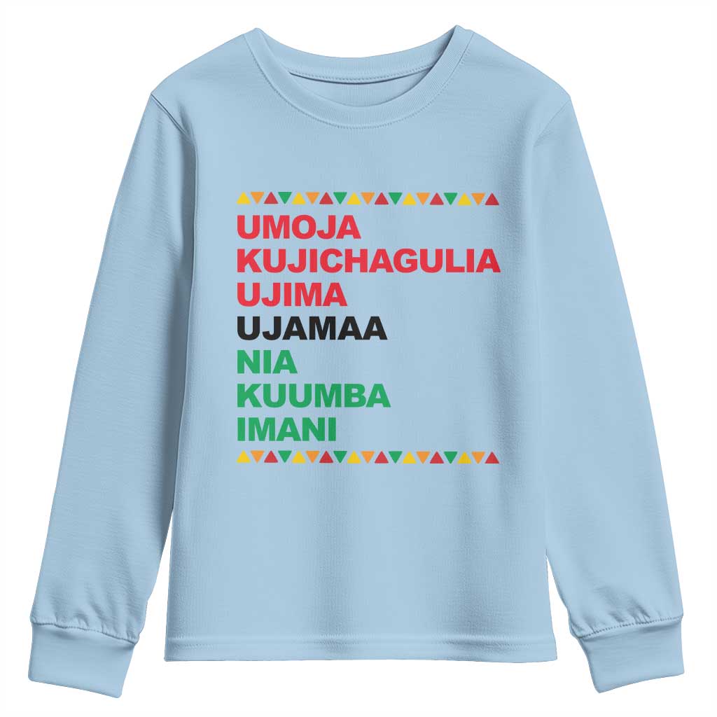 7 Principles Of Kwanzaa Youth Sweatshirt African American Holiday Gift - Wonder Print Shop