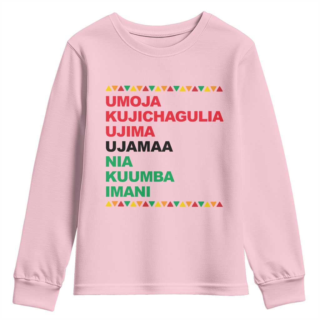 7 Principles Of Kwanzaa Youth Sweatshirt African American Holiday Gift - Wonder Print Shop