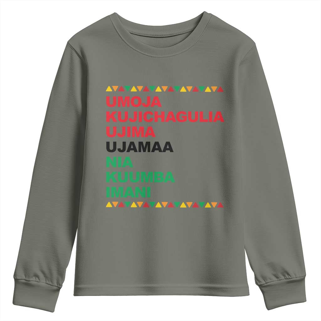 7 Principles Of Kwanzaa Youth Sweatshirt African American Holiday Gift - Wonder Print Shop