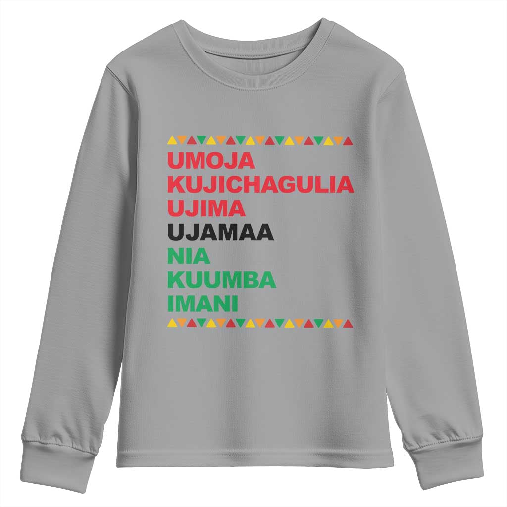 7 Principles Of Kwanzaa Youth Sweatshirt African American Holiday Gift - Wonder Print Shop