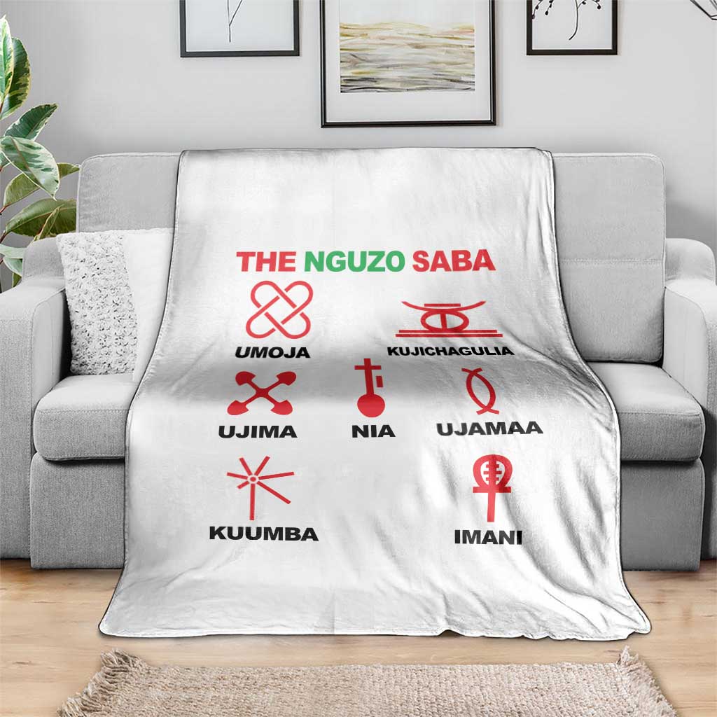 Nguzo Saba Seven Principles Of Kwanzaa Celebration Gift Throw Blanket - Wonder Print Shop