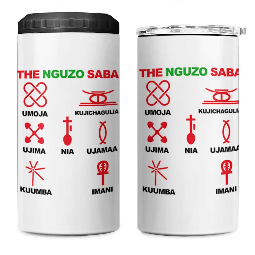 Nguzo Saba Seven Principles Of Kwanzaa Celebration Gift 4 in 1 Can Cooler Tumbler - Wonder Print Shop