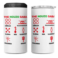 Nguzo Saba Seven Principles Of Kwanzaa Celebration Gift 4 in 1 Can Cooler Tumbler - Wonder Print Shop