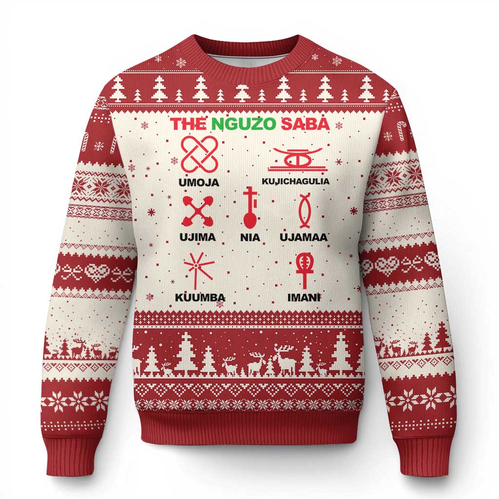 Nguzo Saba Seven Principles Of Kwanzaa Celebration Gift Ugly Christmas Sweater - Wonder Print Shop
