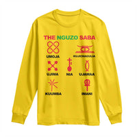 Nguzo Saba Seven Principles Of Kwanzaa Celebration Gift Long Sleeve Shirt - Wonder Print Shop