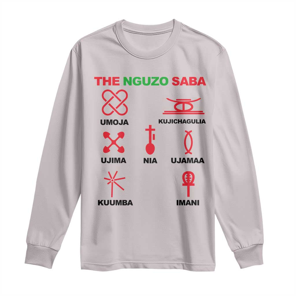 Nguzo Saba Seven Principles Of Kwanzaa Celebration Gift Long Sleeve Shirt - Wonder Print Shop