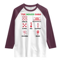 Nguzo Saba Seven Principles Of Kwanzaa Celebration Gift Raglan Shirt - Wonder Print Shop