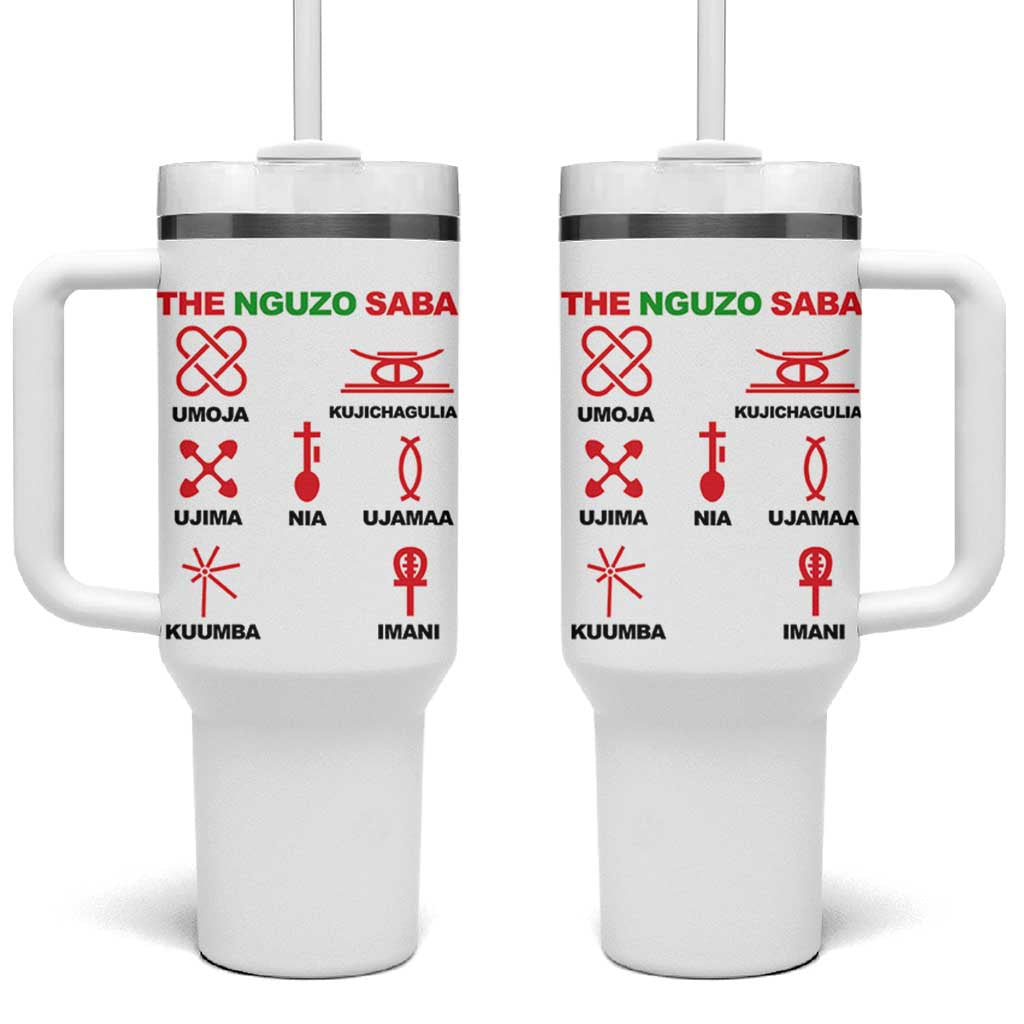 Nguzo Saba Seven Principles Of Kwanzaa Celebration Gift Tumbler With Handle - Wonder Print Shop
