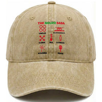 Nguzo Saba Seven Principles Of Kwanzaa Celebration Gift Washed Cotton Baseball Cap