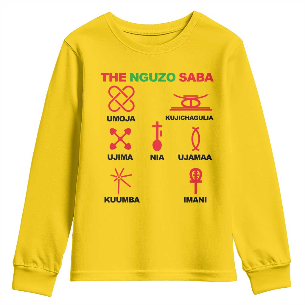 Nguzo Saba Seven Principles Of Kwanzaa Celebration Gift Youth Sweatshirt - Wonder Print Shop