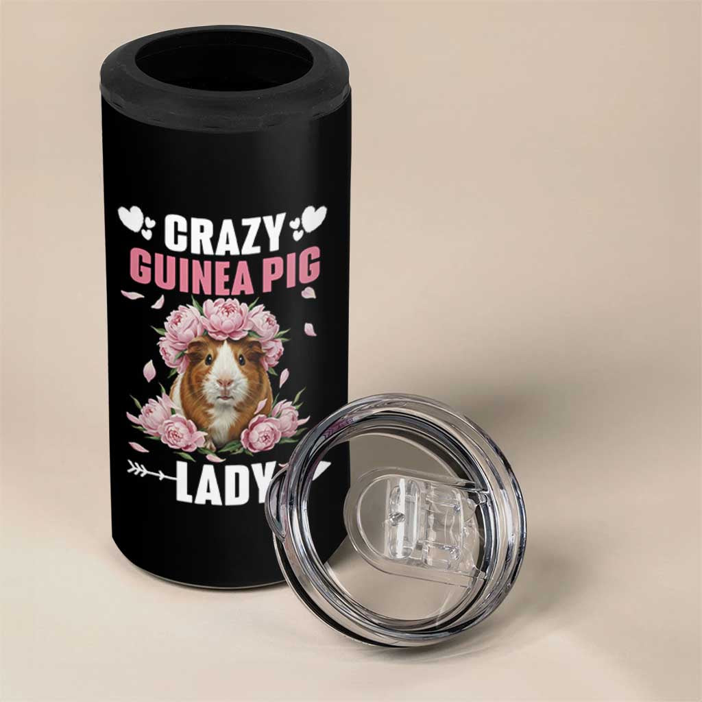 Funny Crazy Guinea Pig Lady 4 in 1 Can Cooler Tumbler Cavy Mom Gift - Wonder Print Shop