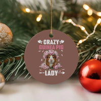 Funny Crazy Guinea Pig Lady Ceramic Ornament Cavy Mom Gift - Wonder Print Shop