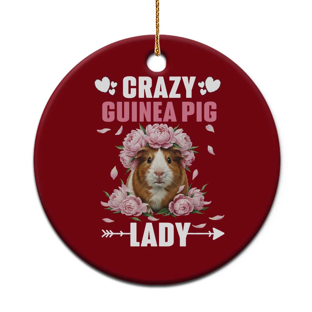 Funny Crazy Guinea Pig Lady Ceramic Ornament Cavy Mom Gift - Wonder Print Shop