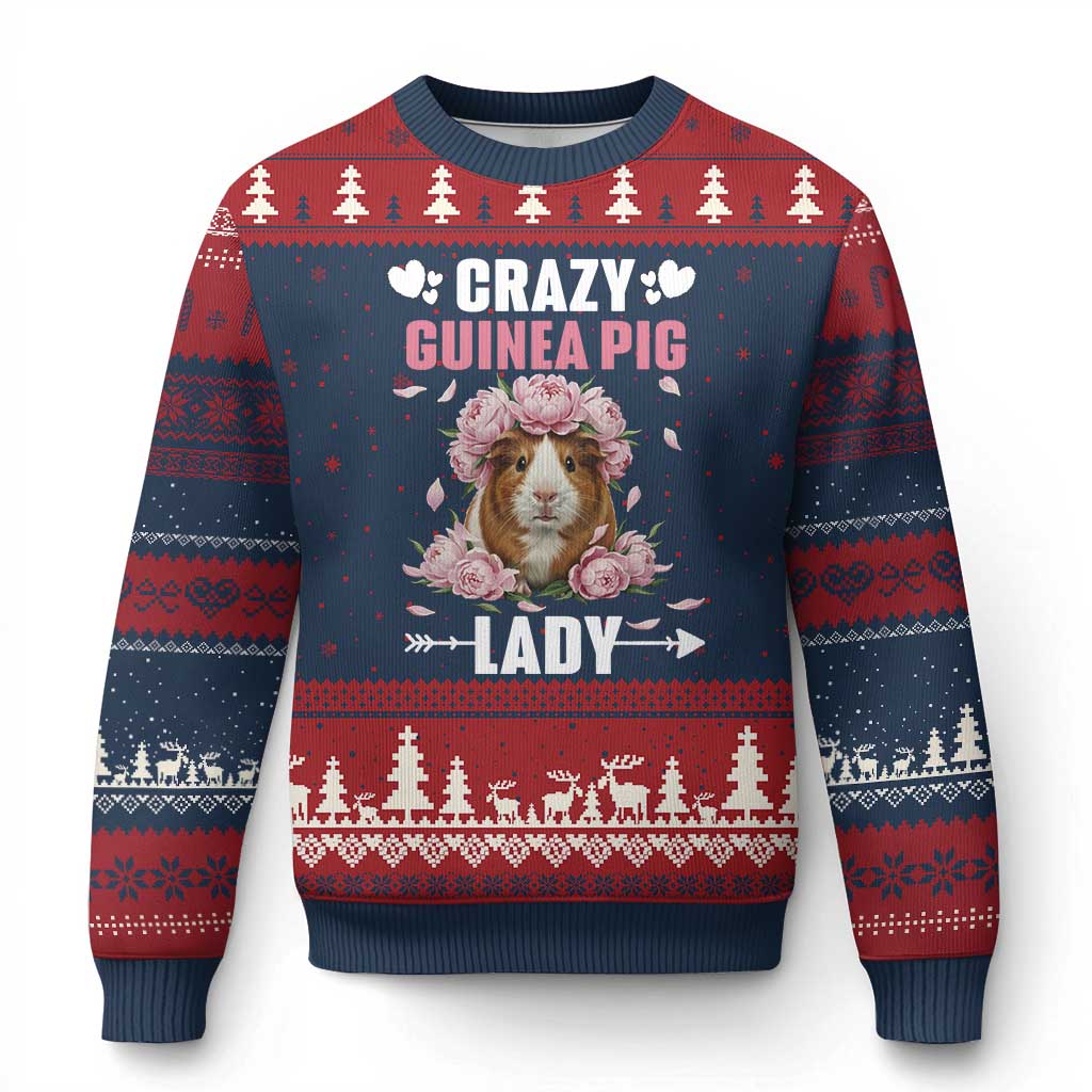 Funny Crazy Guinea Pig Lady Ugly Christmas Sweater Cavy Mom Gift - Wonder Print Shop