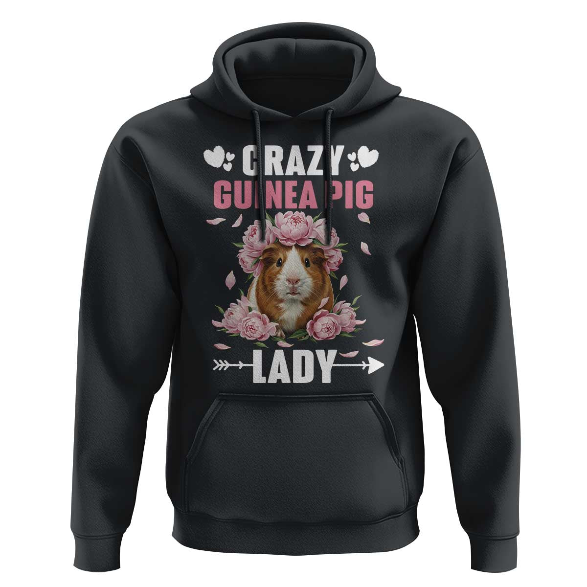 Funny Crazy Guinea Pig Lady Hoodie Cavy Mom Gift - Wonder Print Shop