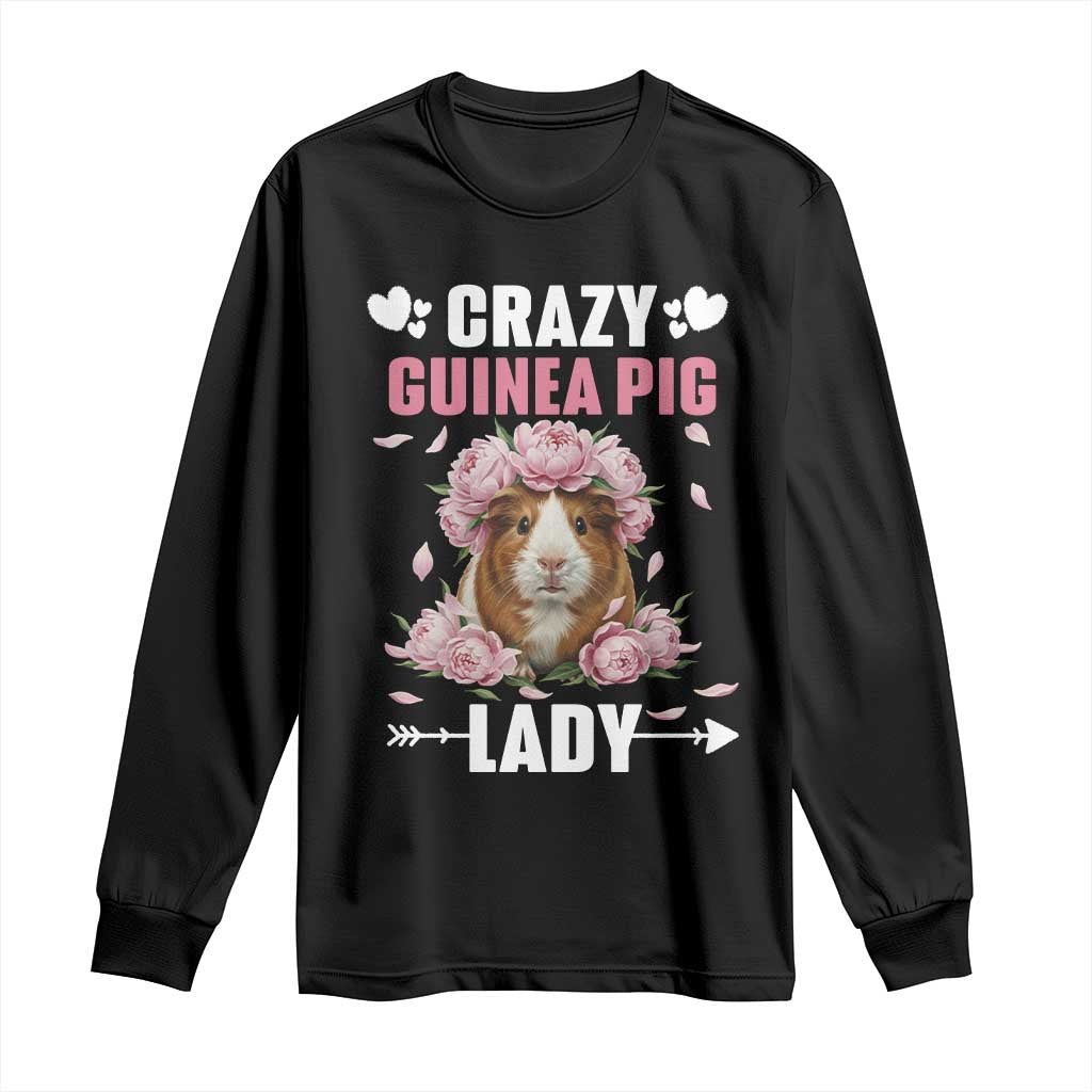 Funny Crazy Guinea Pig Lady Long Sleeve Shirt Cavy Mom Gift - Wonder Print Shop