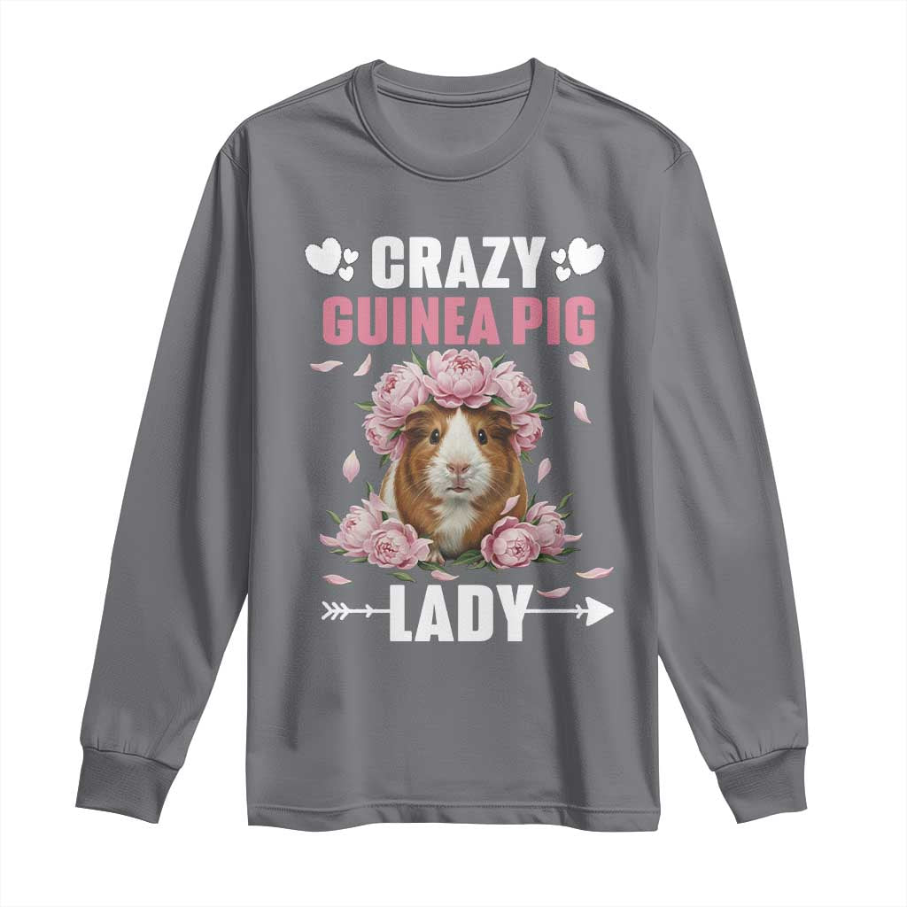 Funny Crazy Guinea Pig Lady Long Sleeve Shirt Cavy Mom Gift - Wonder Print Shop