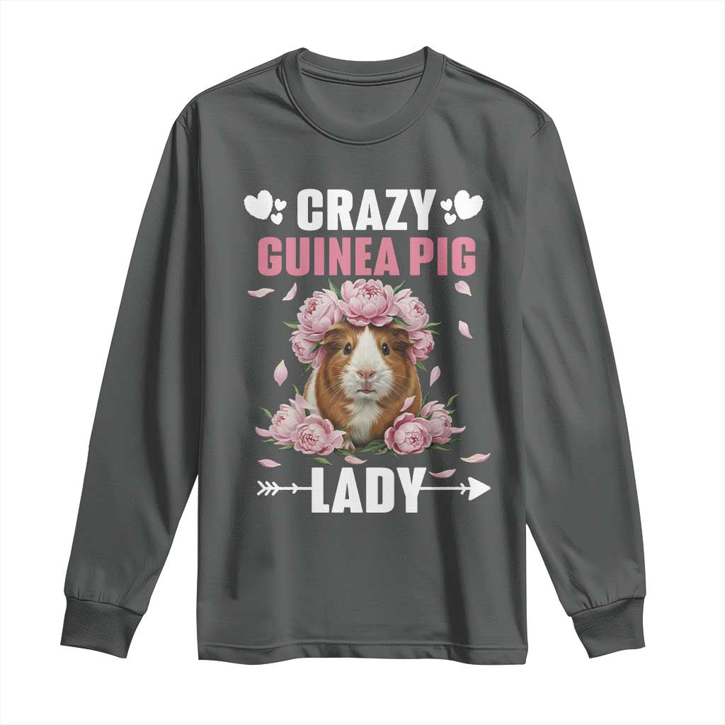 Funny Crazy Guinea Pig Lady Long Sleeve Shirt Cavy Mom Gift - Wonder Print Shop