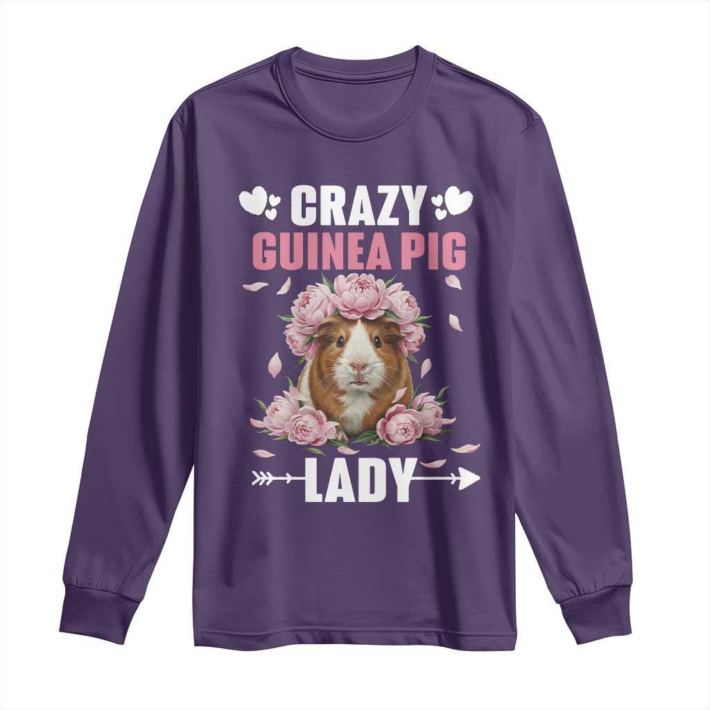 Funny Crazy Guinea Pig Lady Long Sleeve Shirt Cavy Mom Gift - Wonder Print Shop
