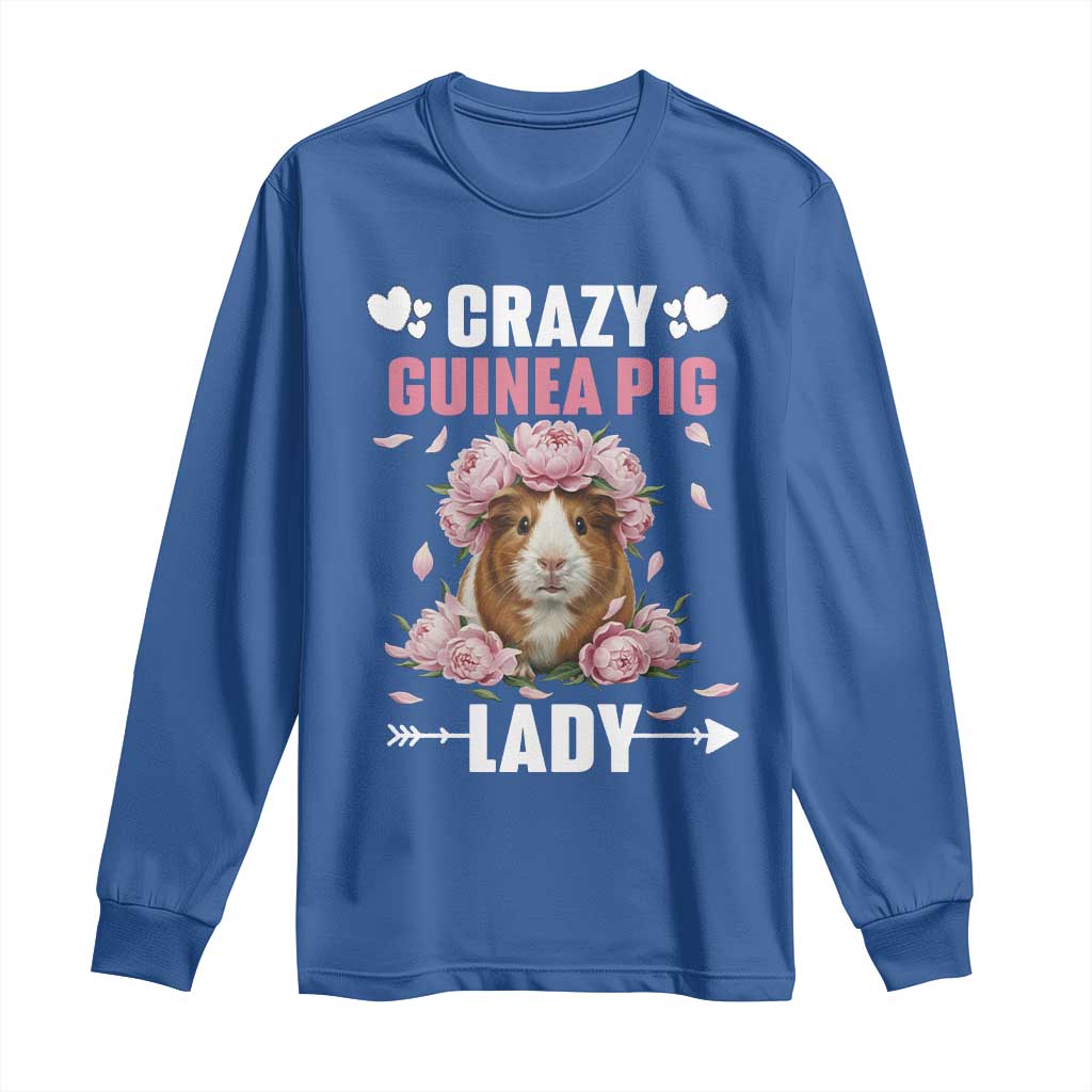 Funny Crazy Guinea Pig Lady Long Sleeve Shirt Cavy Mom Gift - Wonder Print Shop