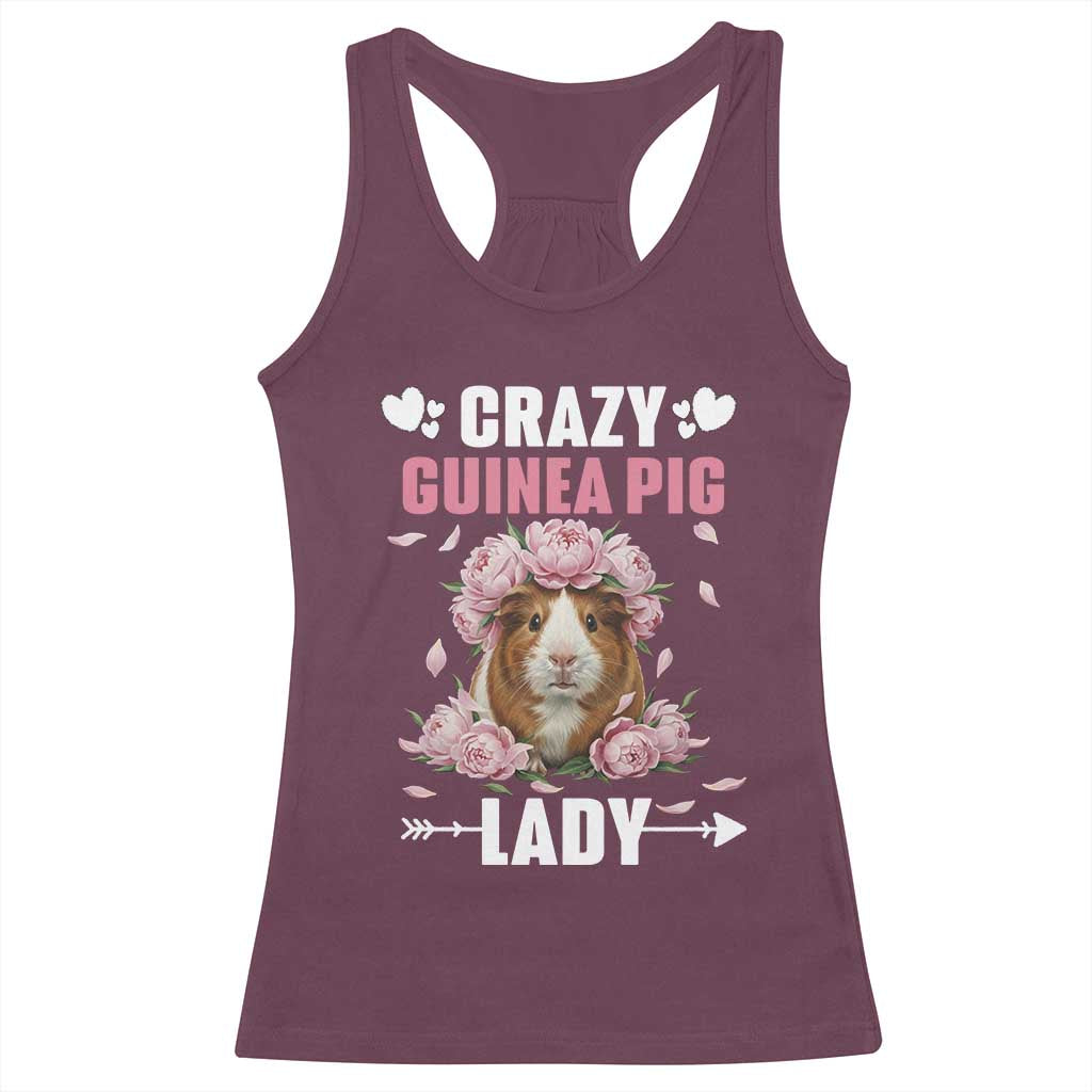 Funny Crazy Guinea Pig Lady Racerback Tank Top Cavy Mom Gift - Wonder Print Shop