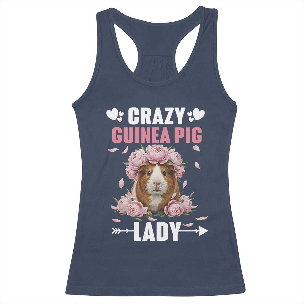 Funny Crazy Guinea Pig Lady Racerback Tank Top Cavy Mom Gift - Wonder Print Shop