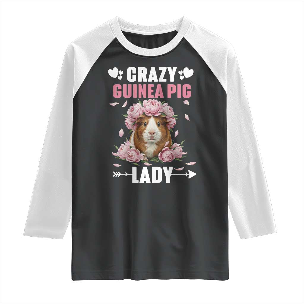 Funny Crazy Guinea Pig Lady Raglan Shirt Cavy Mom Gift - Wonder Print Shop