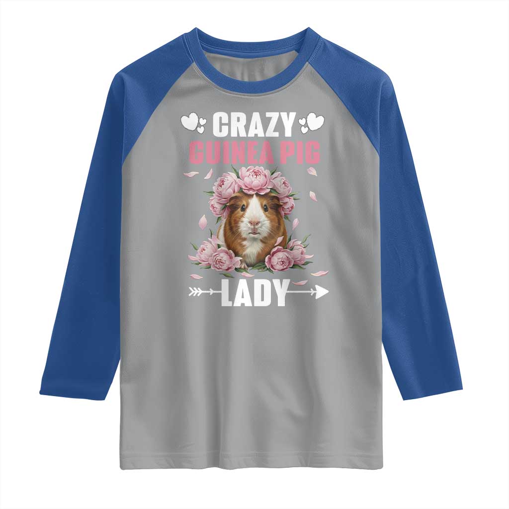 Funny Crazy Guinea Pig Lady Raglan Shirt Cavy Mom Gift - Wonder Print Shop