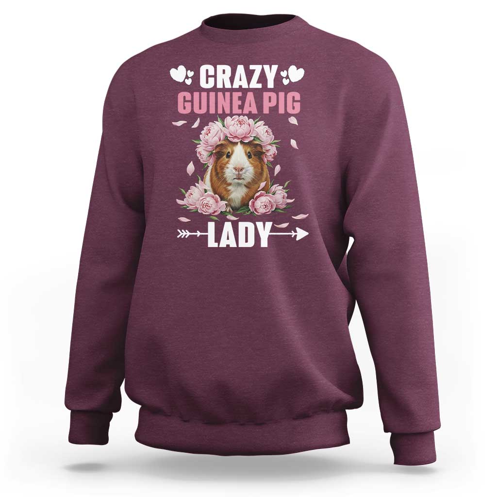 Funny Crazy Guinea Pig Lady Sweatshirt Cavy Mom Gift - Wonder Print Shop