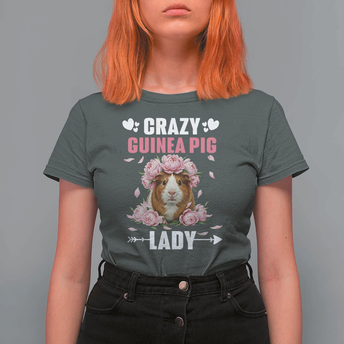 Funny Crazy Guinea Pig Lady T Shirt For Women Cavy Mom Gift - Wonder Print Shop