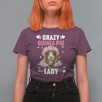 Funny Crazy Guinea Pig Lady T Shirt For Women Cavy Mom Gift - Wonder Print Shop
