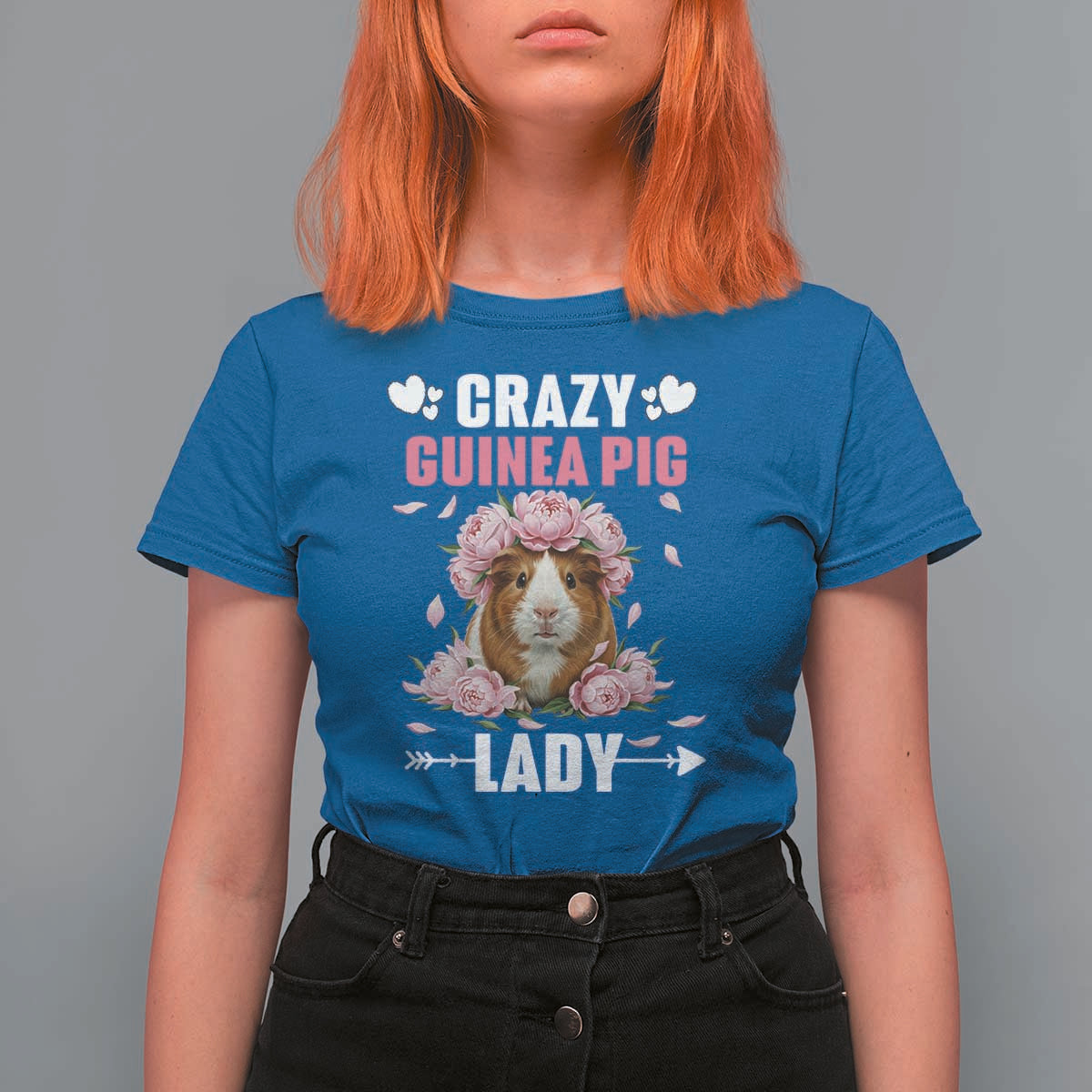 Funny Crazy Guinea Pig Lady T Shirt For Women Cavy Mom Gift - Wonder Print Shop