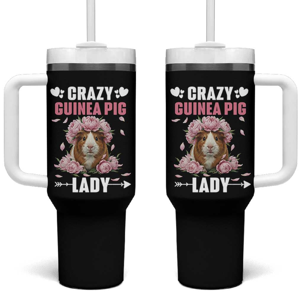 Funny Crazy Guinea Pig Lady Tumbler With Handle Cavy Mom Gift - Wonder Print Shop