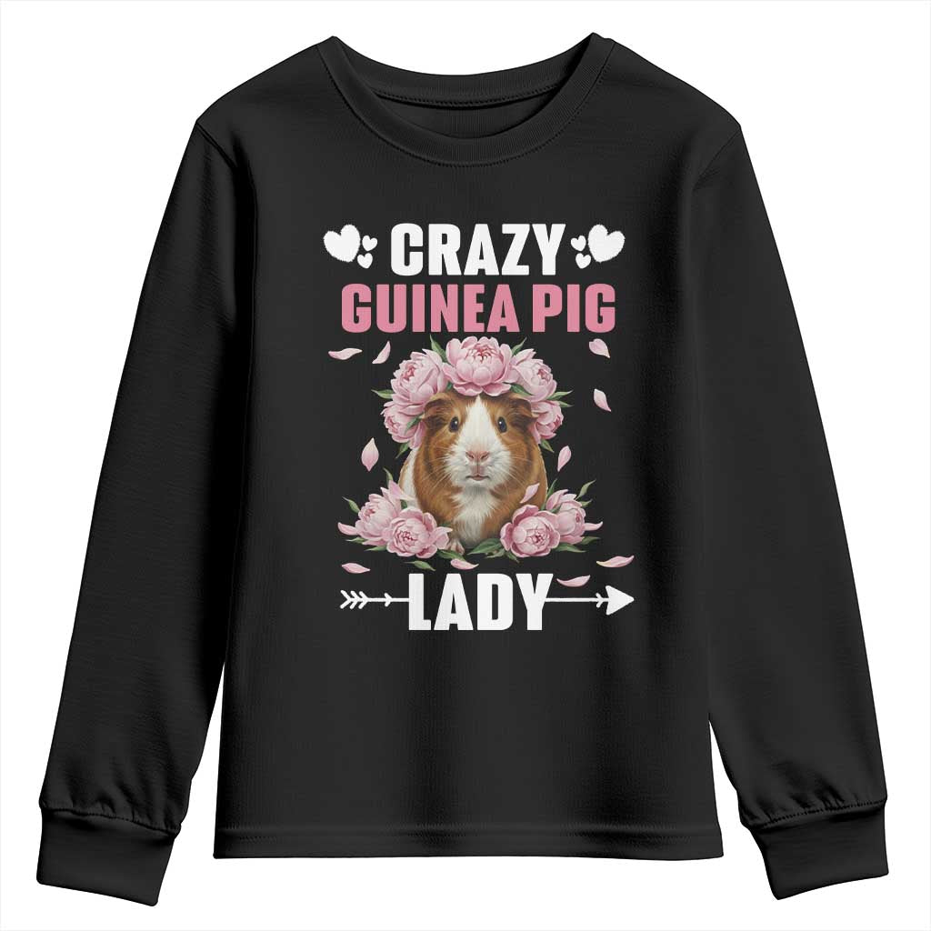 Funny Crazy Guinea Pig Lady Youth Sweatshirt Cavy Mom Gift - Wonder Print Shop