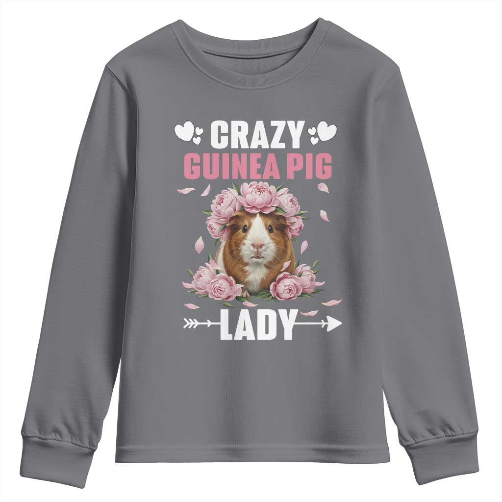Funny Crazy Guinea Pig Lady Youth Sweatshirt Cavy Mom Gift - Wonder Print Shop