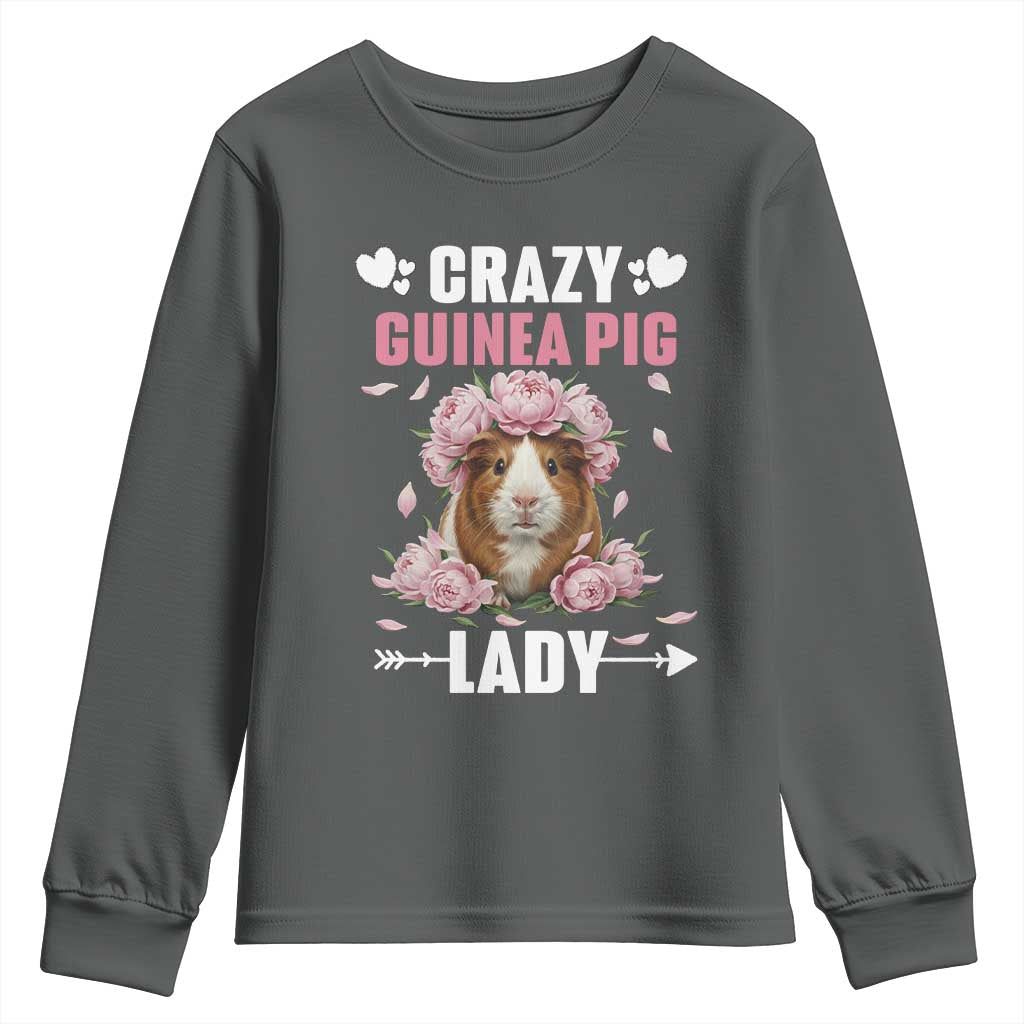 Funny Crazy Guinea Pig Lady Youth Sweatshirt Cavy Mom Gift - Wonder Print Shop