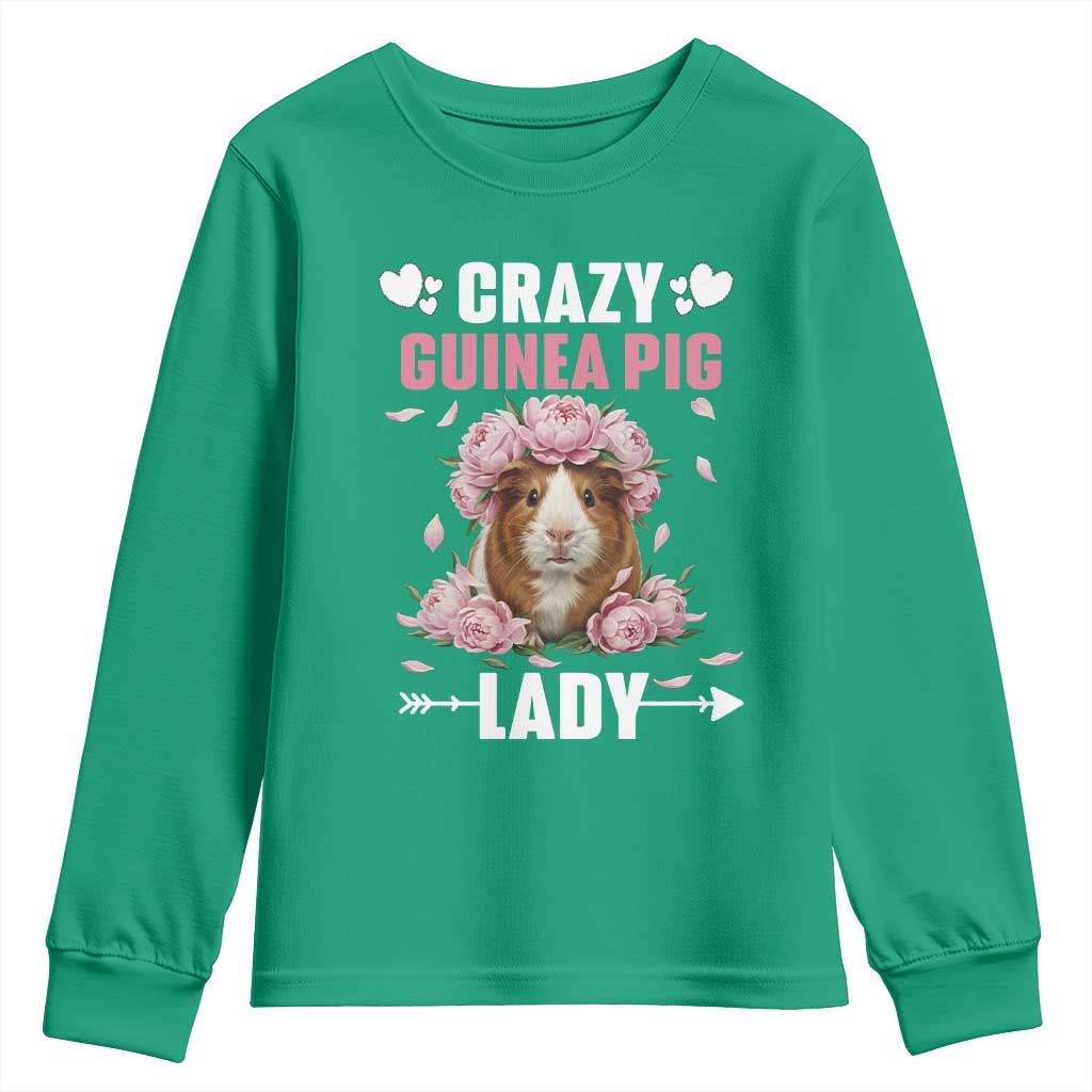 Funny Crazy Guinea Pig Lady Youth Sweatshirt Cavy Mom Gift - Wonder Print Shop